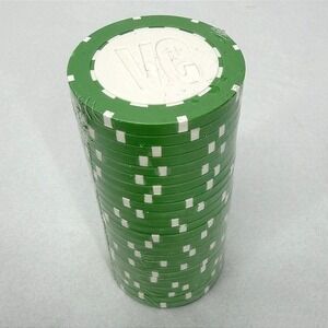 VC Poker Chips Green White Striped Casino Gambling Gaming Lot 25 SEALED Standard